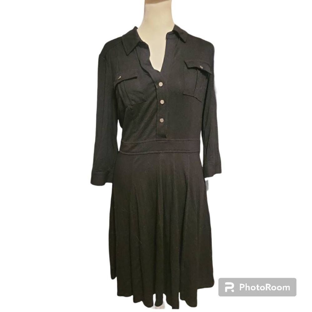 White House Black Market Three Button Shirt Dress Women's Size 8